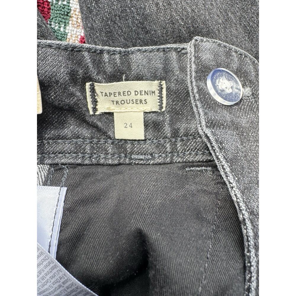NWT Madewell Tapered Denim Trousers Robles Black Wash Size 24 - Picture 9 of 11